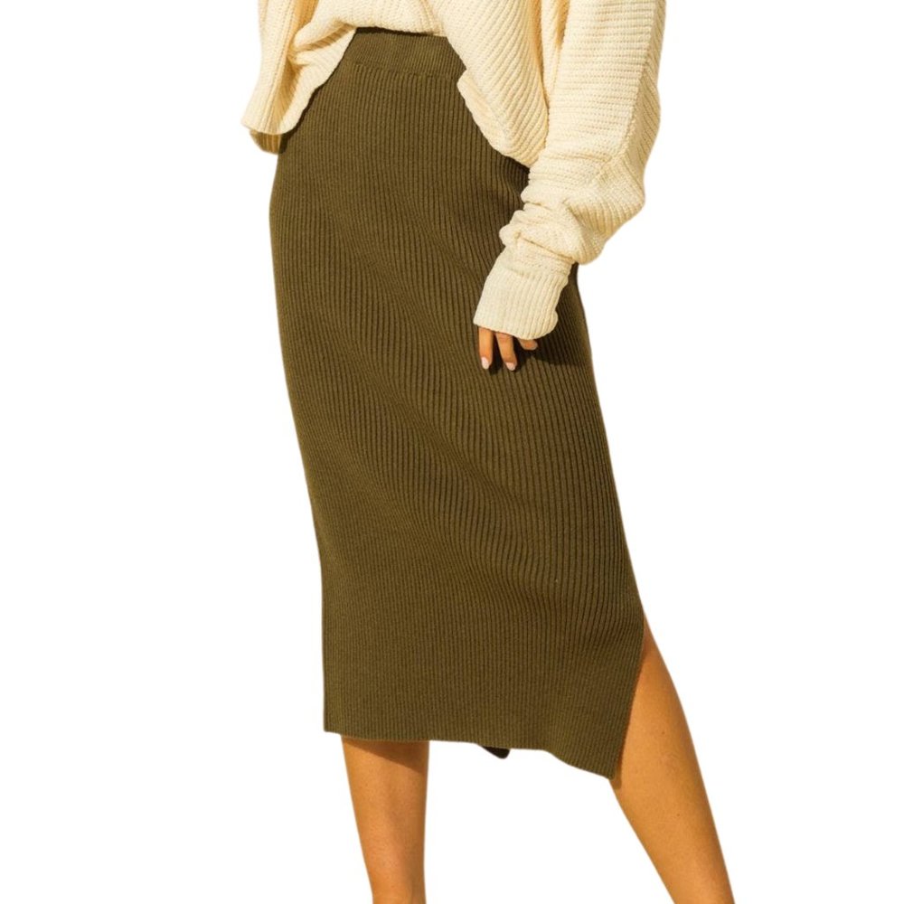 Green Knit Skirt